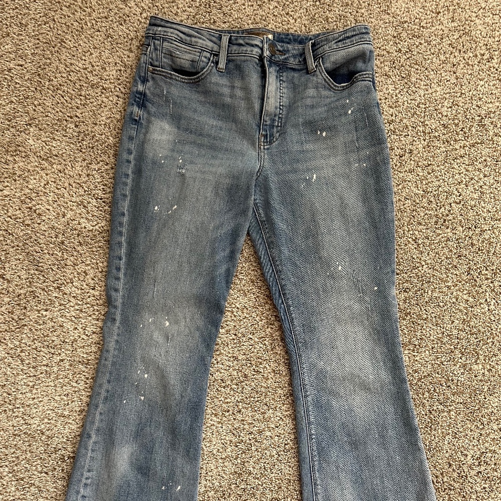 Kut Stella High Rise Fab Ab Flare Jeans paint splattered Size 10